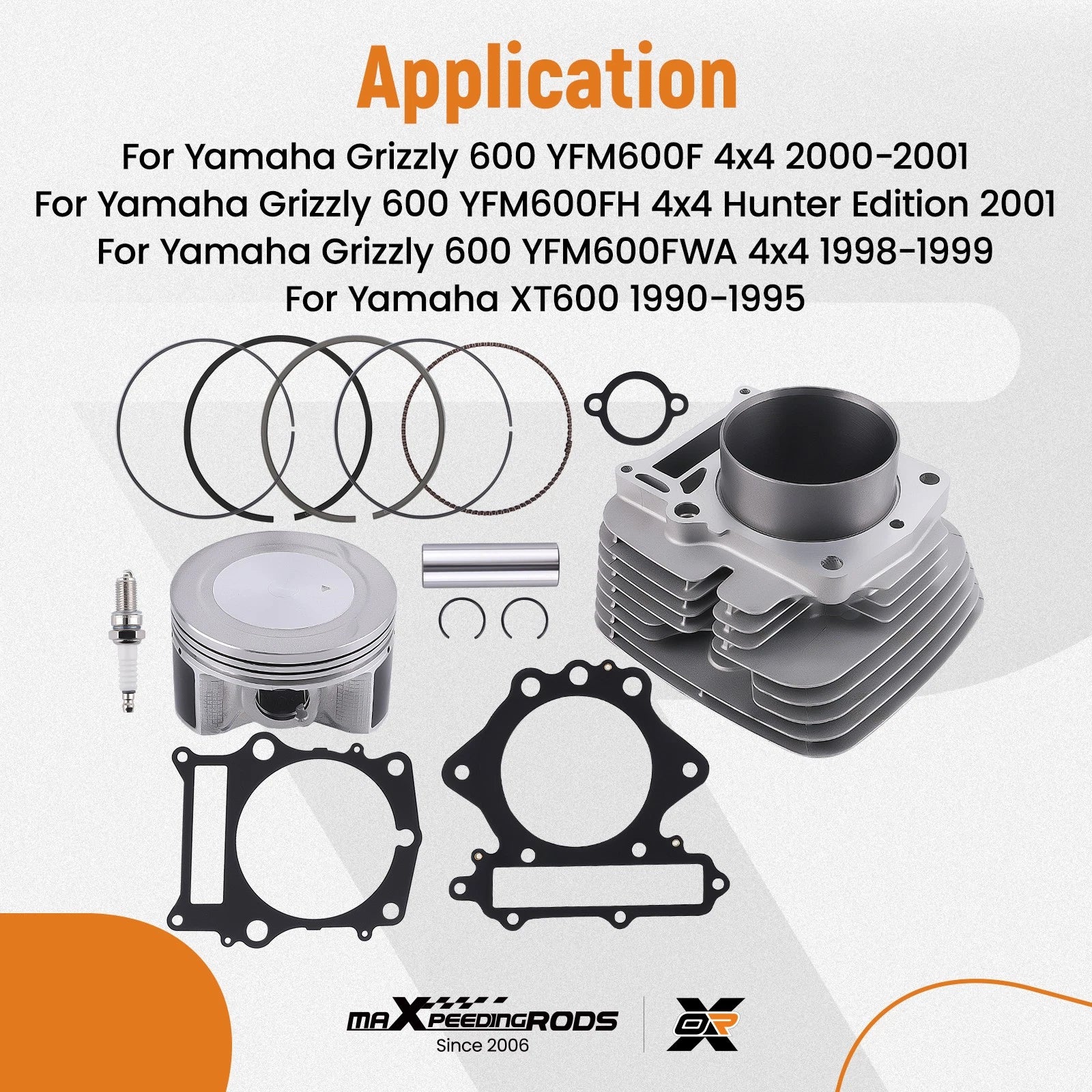 Engine Cylinder Piston Gasket Kit for Yamaha Grizzly 600 (1996–1999)