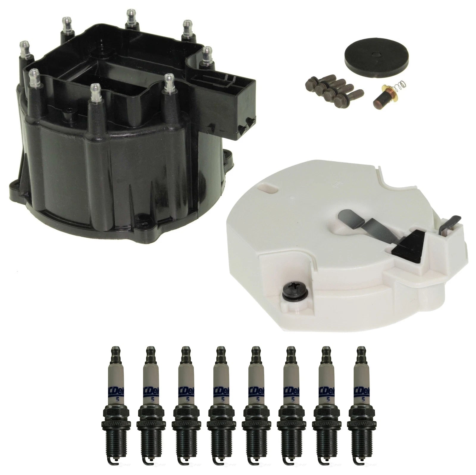 Distributor Rotor Cap & Spark Plugs Kit for Chevy Corvette 5.7L V8 (1986–1991)