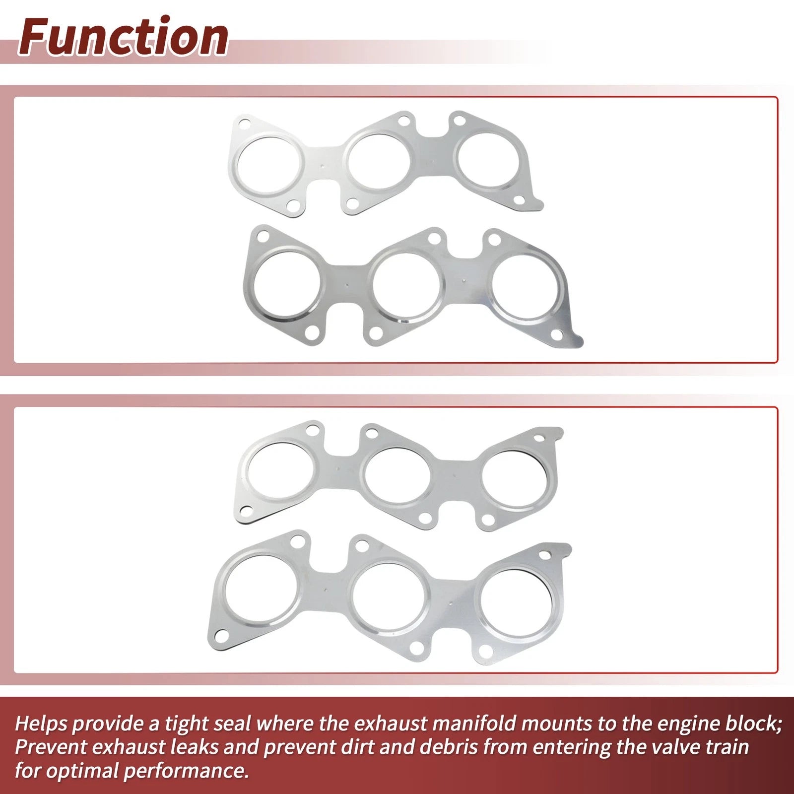2X Exhaust Manifold Header Gasket for Toyota Tacoma (2006–2014) No.1717331010