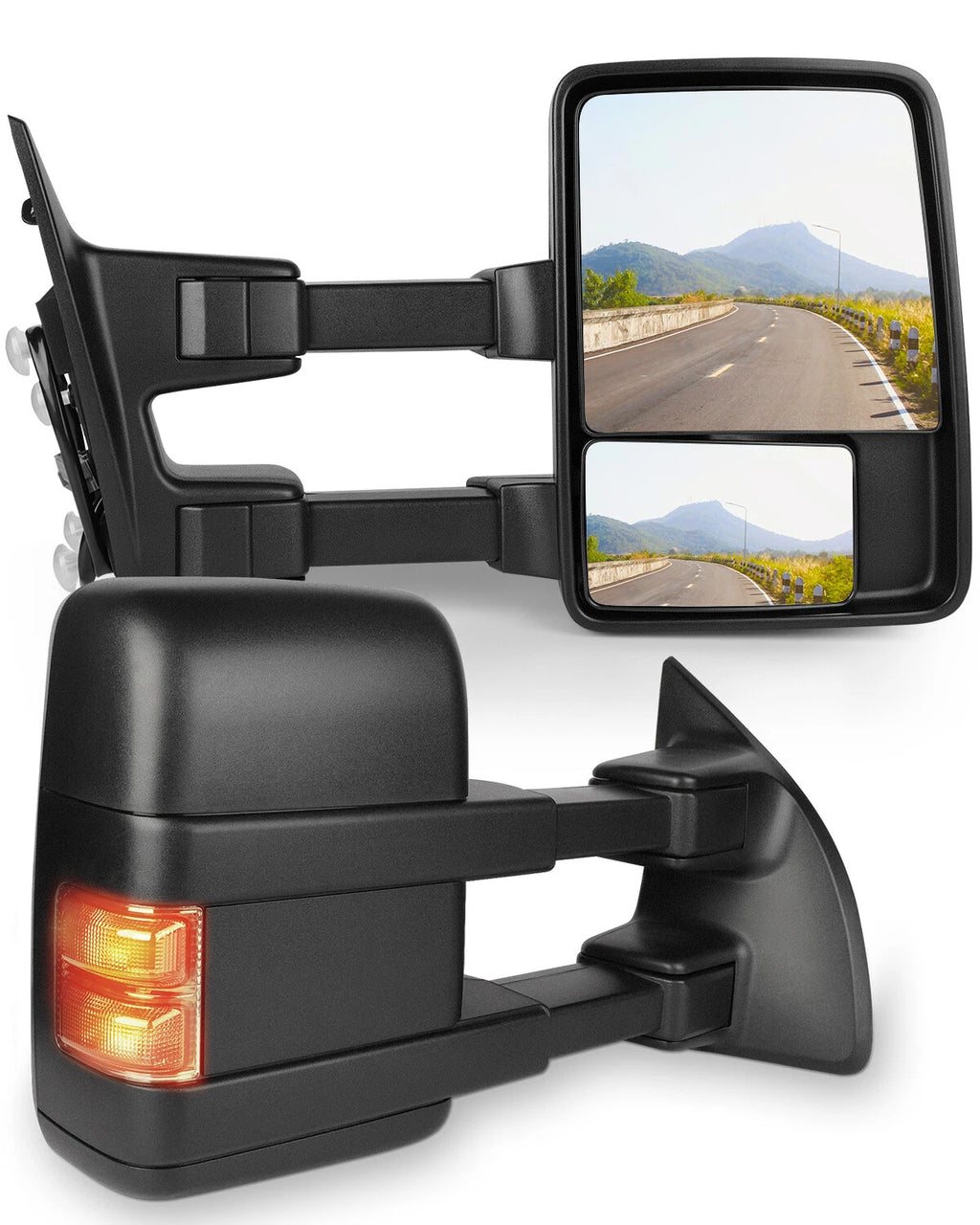 Driver Side Towing Mirror for Ford Super Duty (2008–2016) - Black Smoked