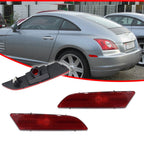 2X Red Rear Bumper Side Marker Reflector Lights for Chrysler Crossfire (2004–2008)