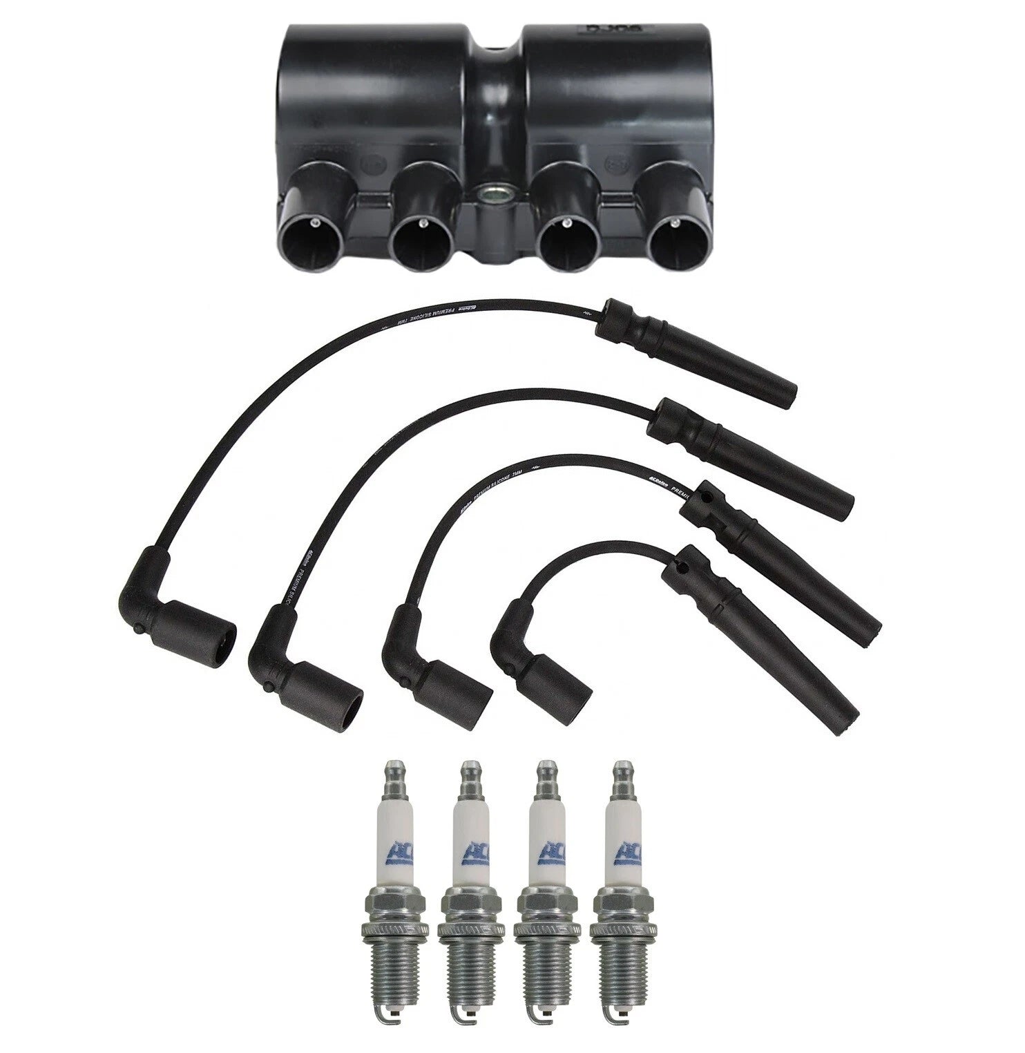 Ignition Wires Coil & 4 Spark Plugs Kit ACDelco for Aveo5 Wave (2004–2011)