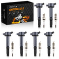 Pack of 6 Ignition Coils + Spark Plugs for Ford Escape Fusion Lincoln Milan (2001–2012) UF486
