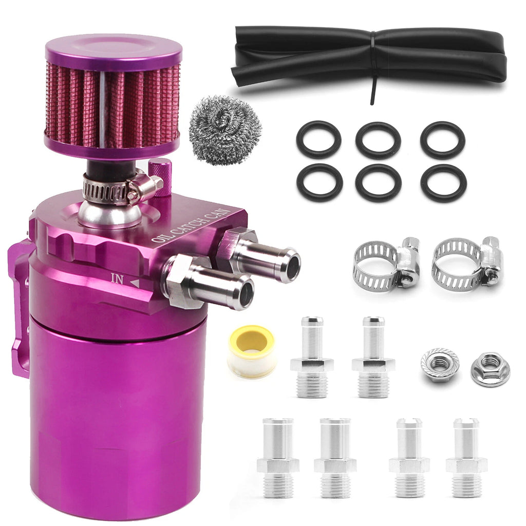 Oil Catch Can Kit for Universal Breather (300ML) - Aluminum Purple