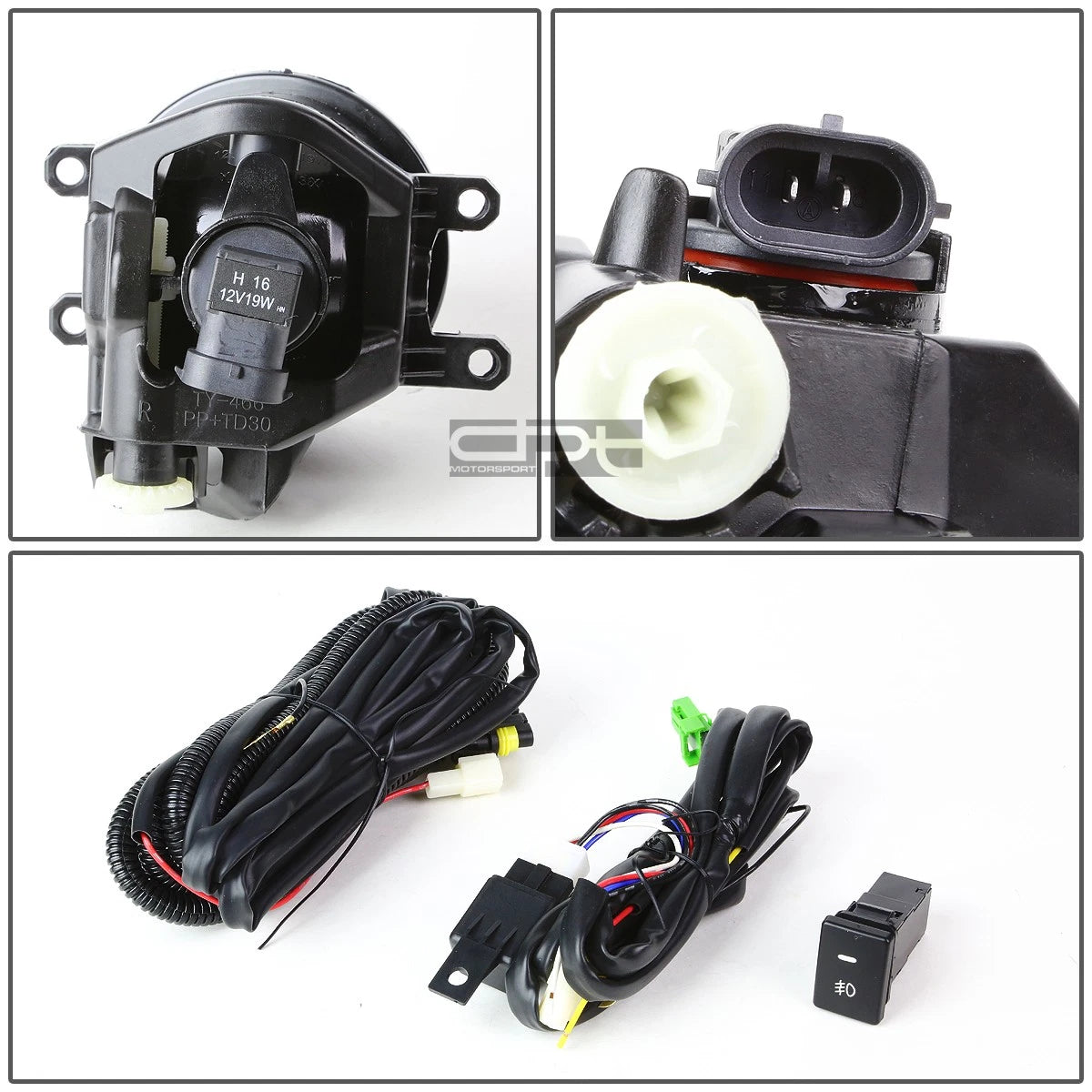 Fog Light Lamp + Switch for Toyota RAV4 (2016–2023) Smoked Lens OE