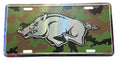 Razorback Hog Plate for Camouflage Decor (Metal, Silver Embossed)