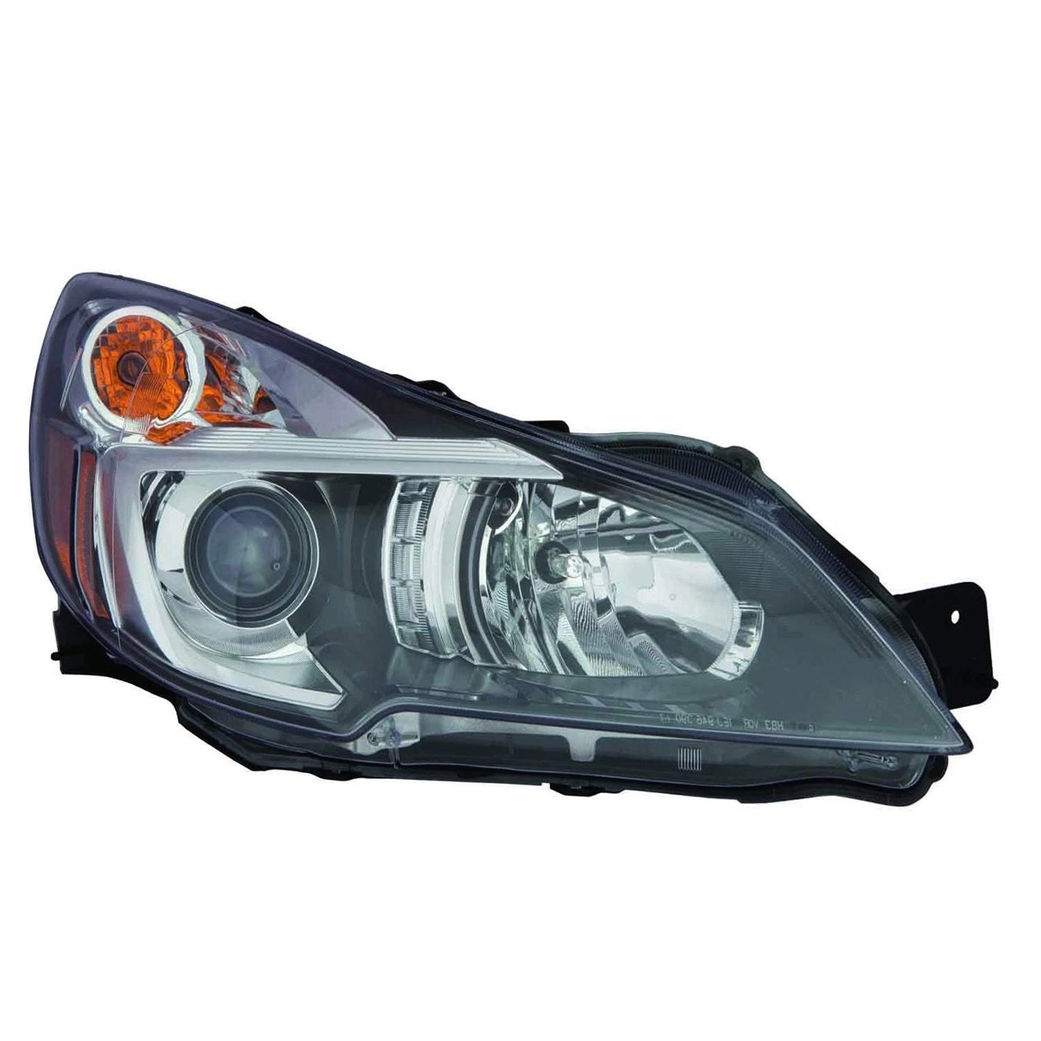 Replacement Passenger Side Halogen Headlight Assembly with Black Bezel for