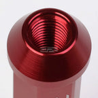 20x Open End M12x1.5 90mm Tall Red Aluminum Lug Nuts + Adapter