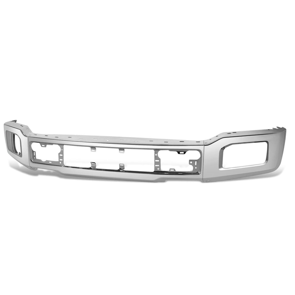 Front Bumper Face Bar for Ford F-150 (2018–2020) w/Fog Light Hole Chrome