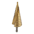Set of 5 High Steel Spiral Step Taper Drill Bits 4-32mm