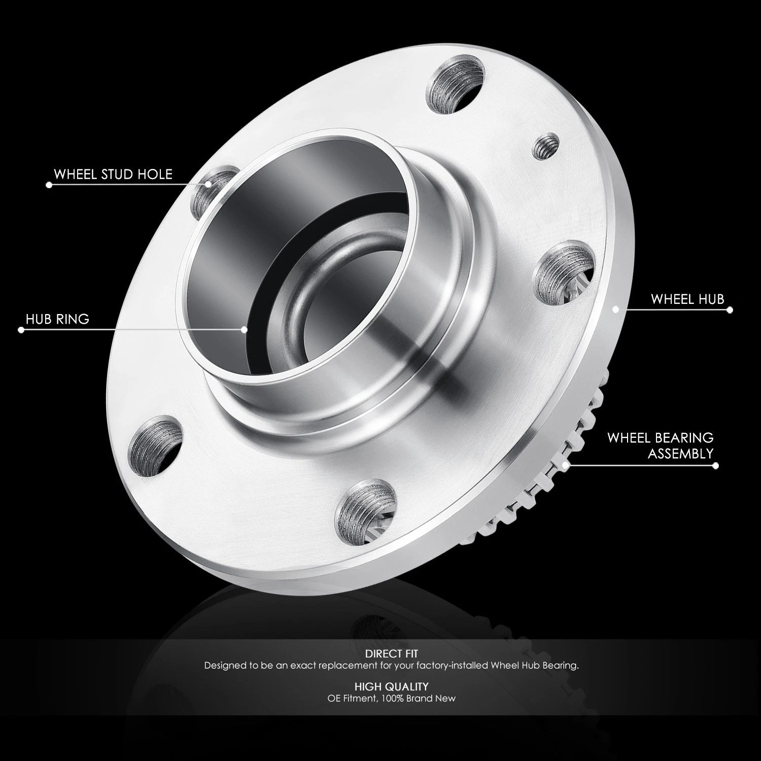 Set of 2 Wheel Bearing & Hub for Audi TT VW Golf Jetta Beetle (1998–2011)
