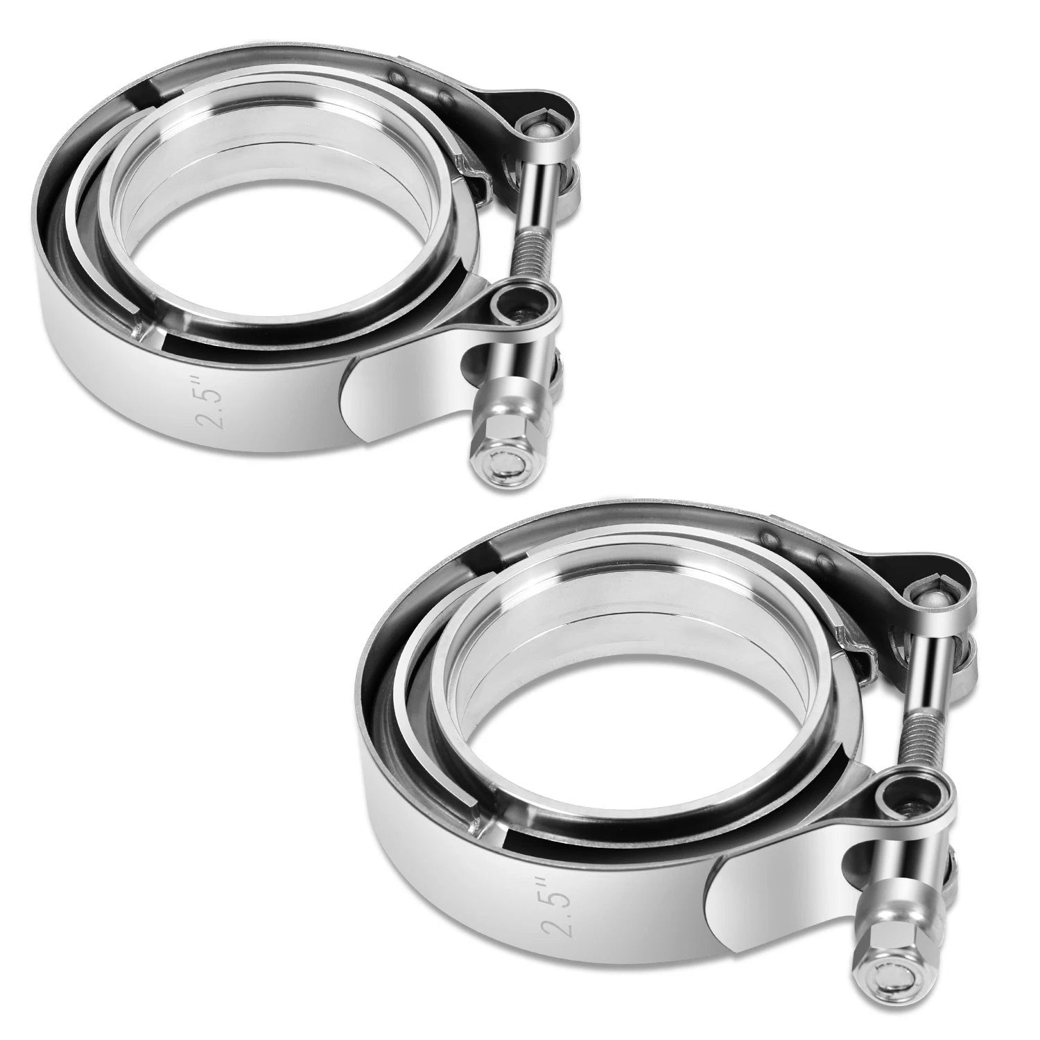 2X 2.5" OD V-Band Turbo Clamp & Flange Set for Universal Applications