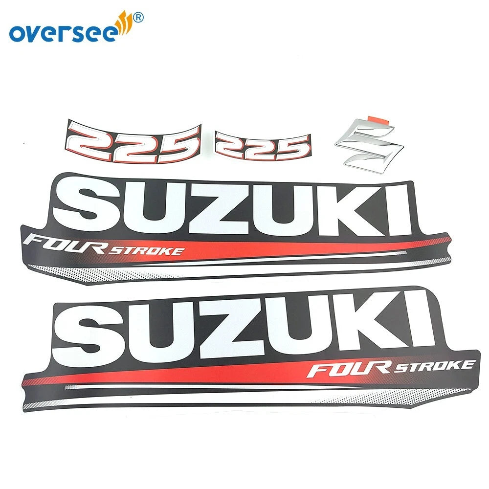 Top Cowling Sticker Kit for Suzuki 4 Stroke 225HP (Graphics Decals)