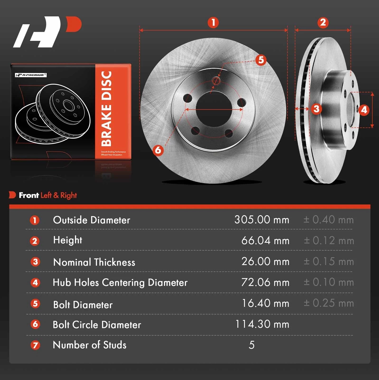 Front Disc Brake Rotors for Ford Ranger Explorer Sport (1998-2011)