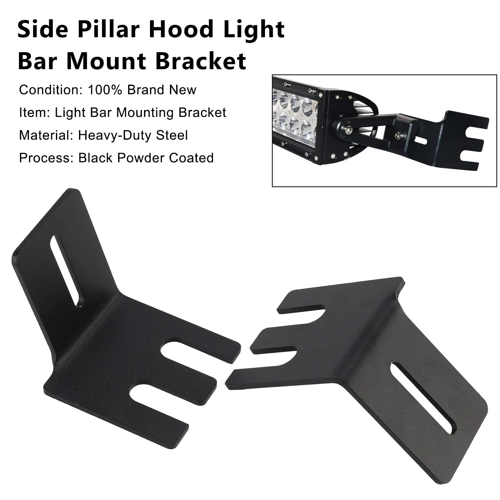 Side Pillar Hood Light Bar Mount Bracket for Honda Pioneer 700 1000 (2014–2023)