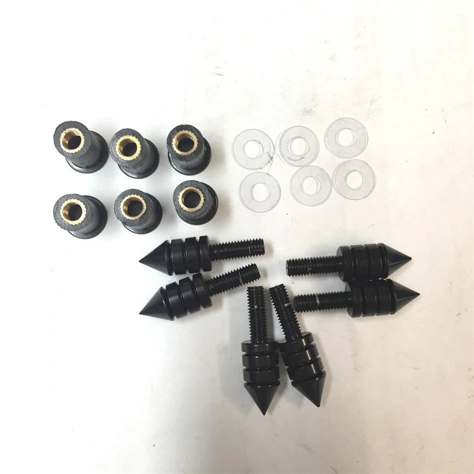 Black Spike Bolt Screws for Windscreen Fairing License Plate Mounting