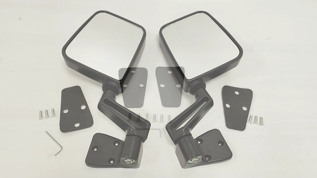 Pair Black Manual Side View Door Mirrors for Jeep Wrangler (1987–2002)