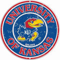 12" Round Metal Embossed Sign for University of Kansas Jayhawks (N/A)