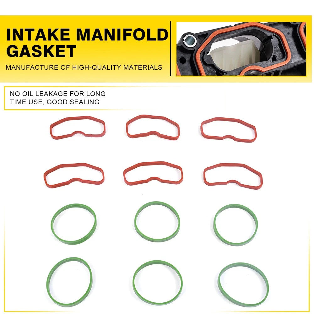 Set of 6 Upper Lower Intake Manifold Gaskets for Audi 3.0T (2010–2020)