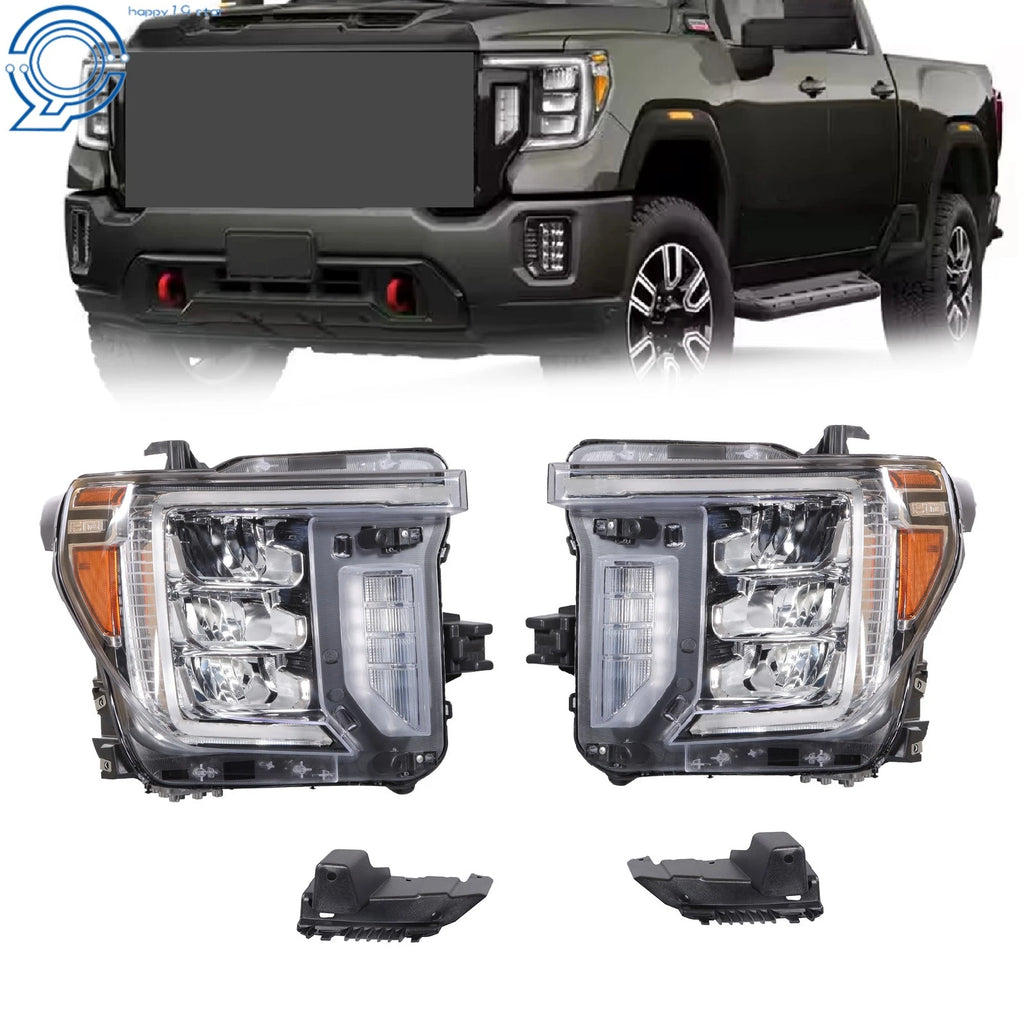 Set of 2 Full LED Headlights for GMC Sierra 2500/3500 HD (2020–2023)
