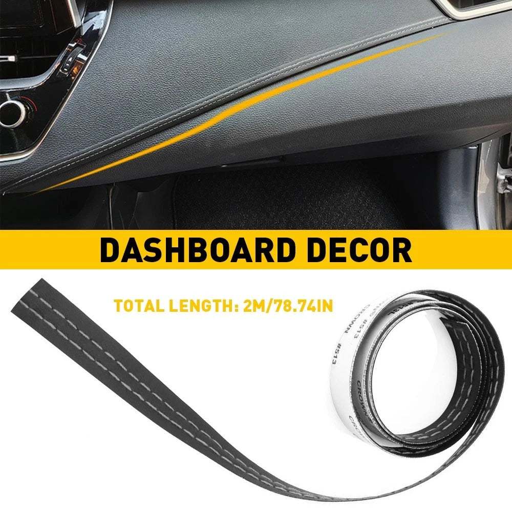 2M PU Leather Dashboard Trim Sticker for Universal Fit (Car)