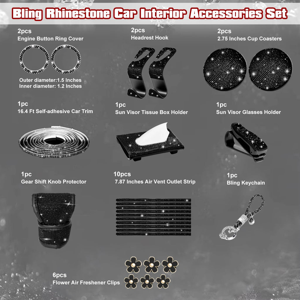 Bling Rhinestone Gear Shift Cover for Toyota RAV4 (2016-2018)