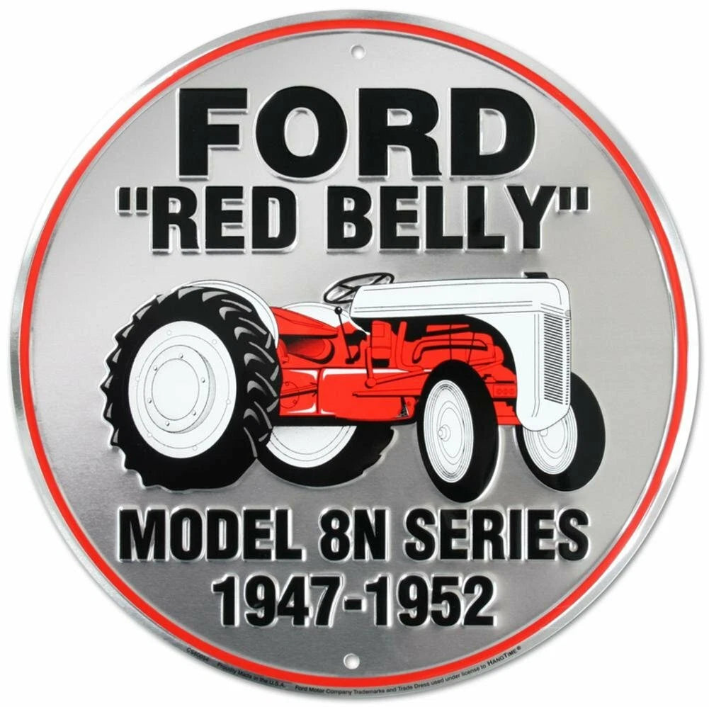 12" Embossed Metal Circle Sign for Ford 8N (1947–1952)