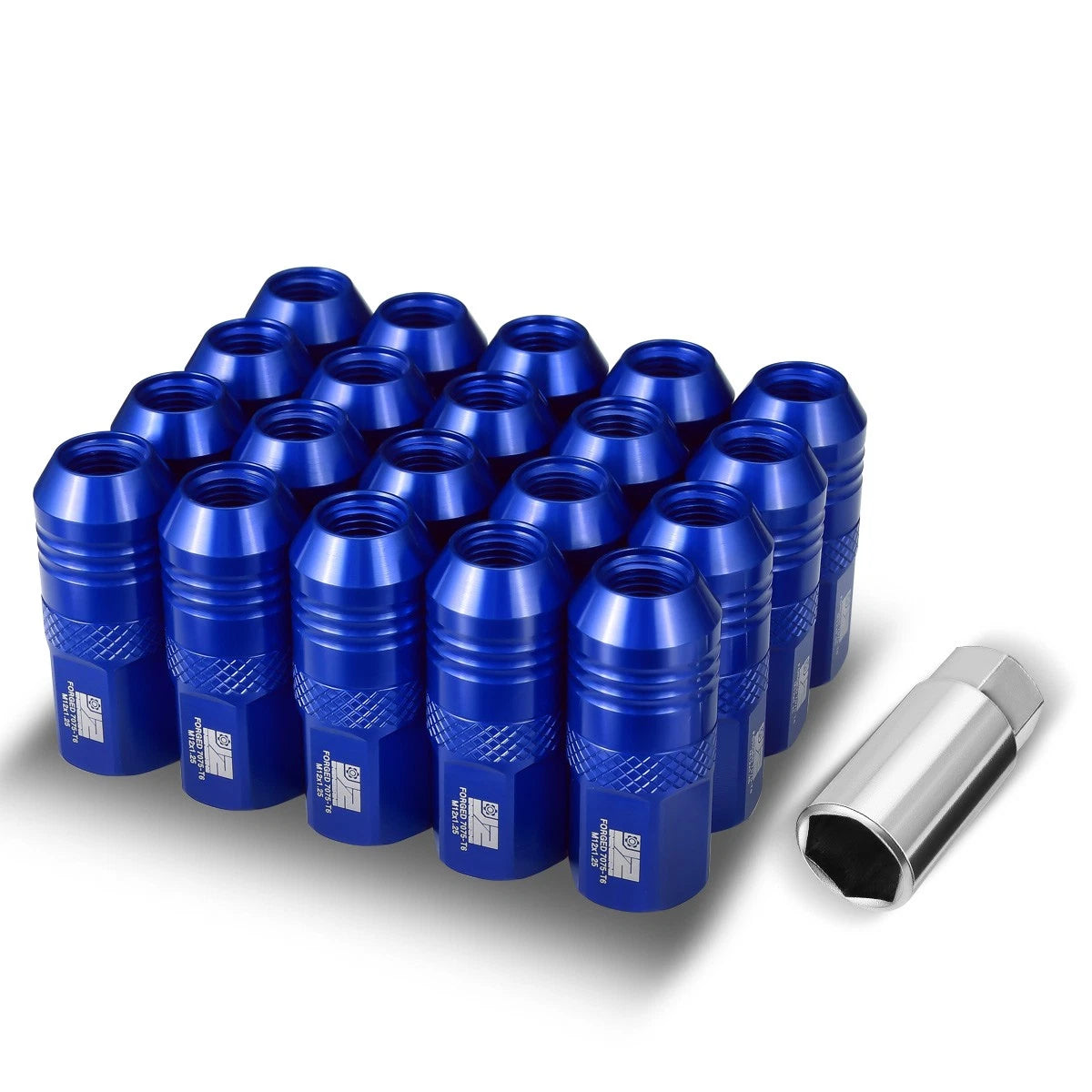 Set of 20 Open End Lug Nuts M12 X1.25 21mm OD 50mm Height