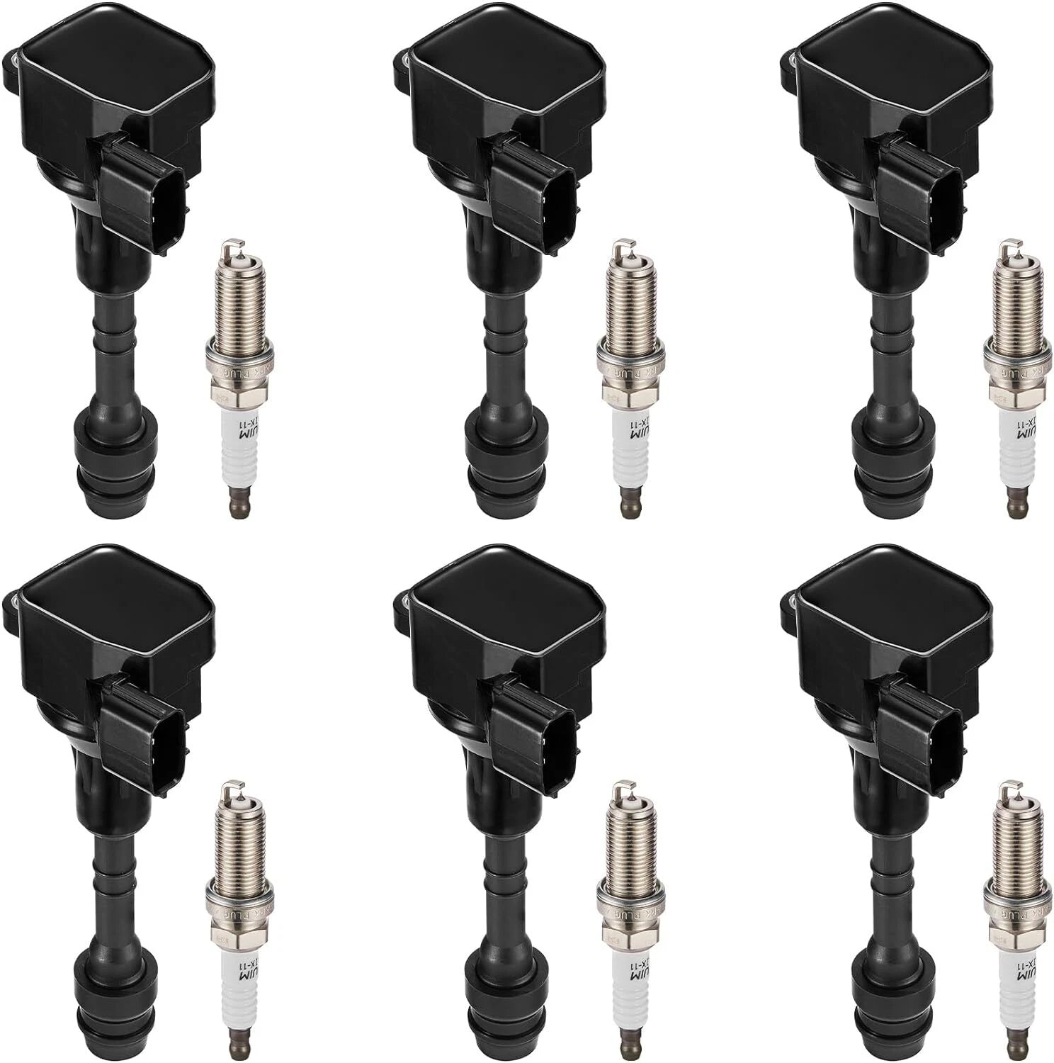 Set of 6 Ignition Coils & Spark Plugs for Suzuki Equator 4.0L V6 (2009–2012)