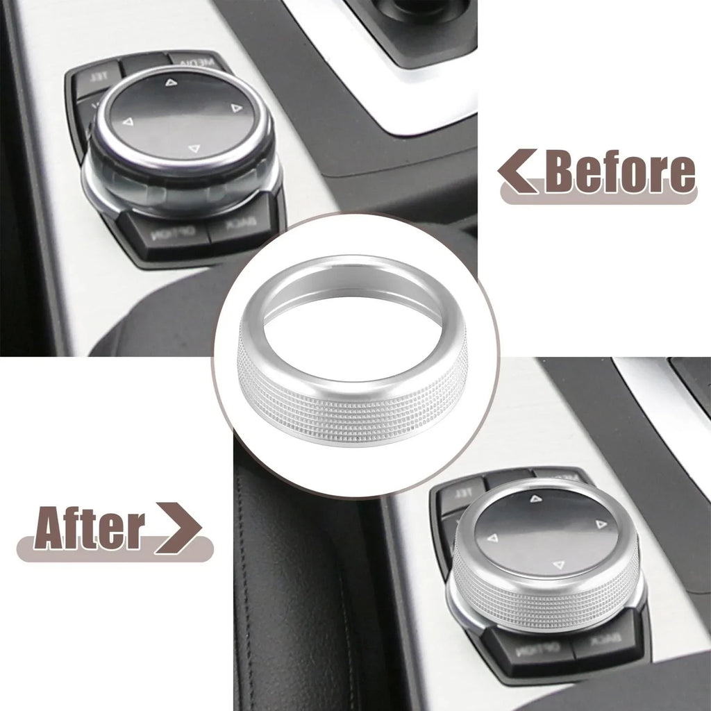Knob Cover Ring for BMW Series X3 X4 X5 X6 Silver Tone