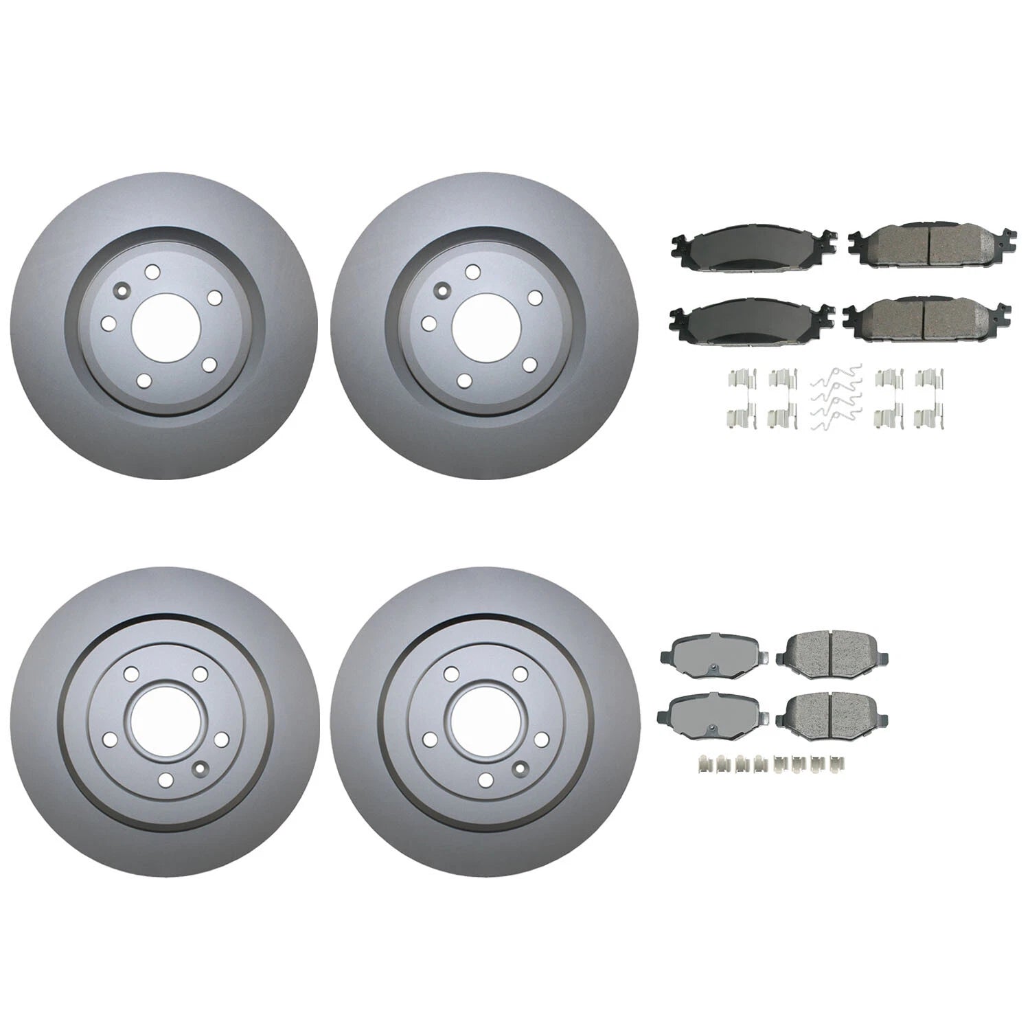 Front & Rear Brake Kit Disc Rotors & Akebono Ceramic Pads for Ford Lincoln