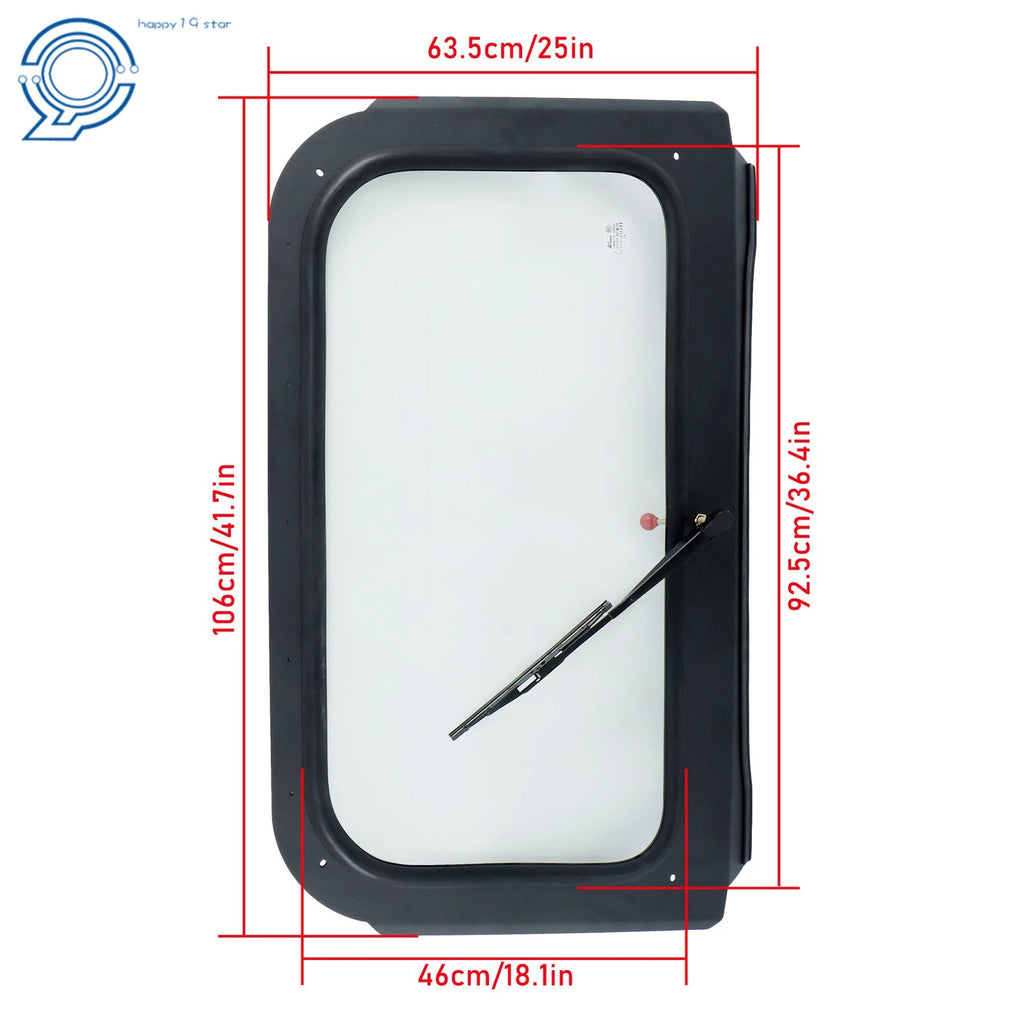 Full Glass Windshield with Wiper for Polaris RZR 570, 800, XP 900 (2008–2014)