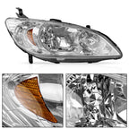 Pair Chrome Headlights for Honda Civic (2004-2005)