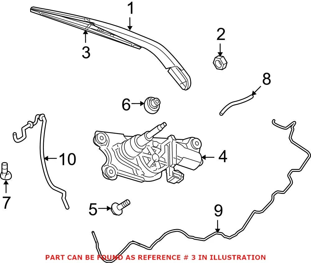 OEM Rear Liftgate Window Wiper Blade for Dodge Journey (2009–2020)