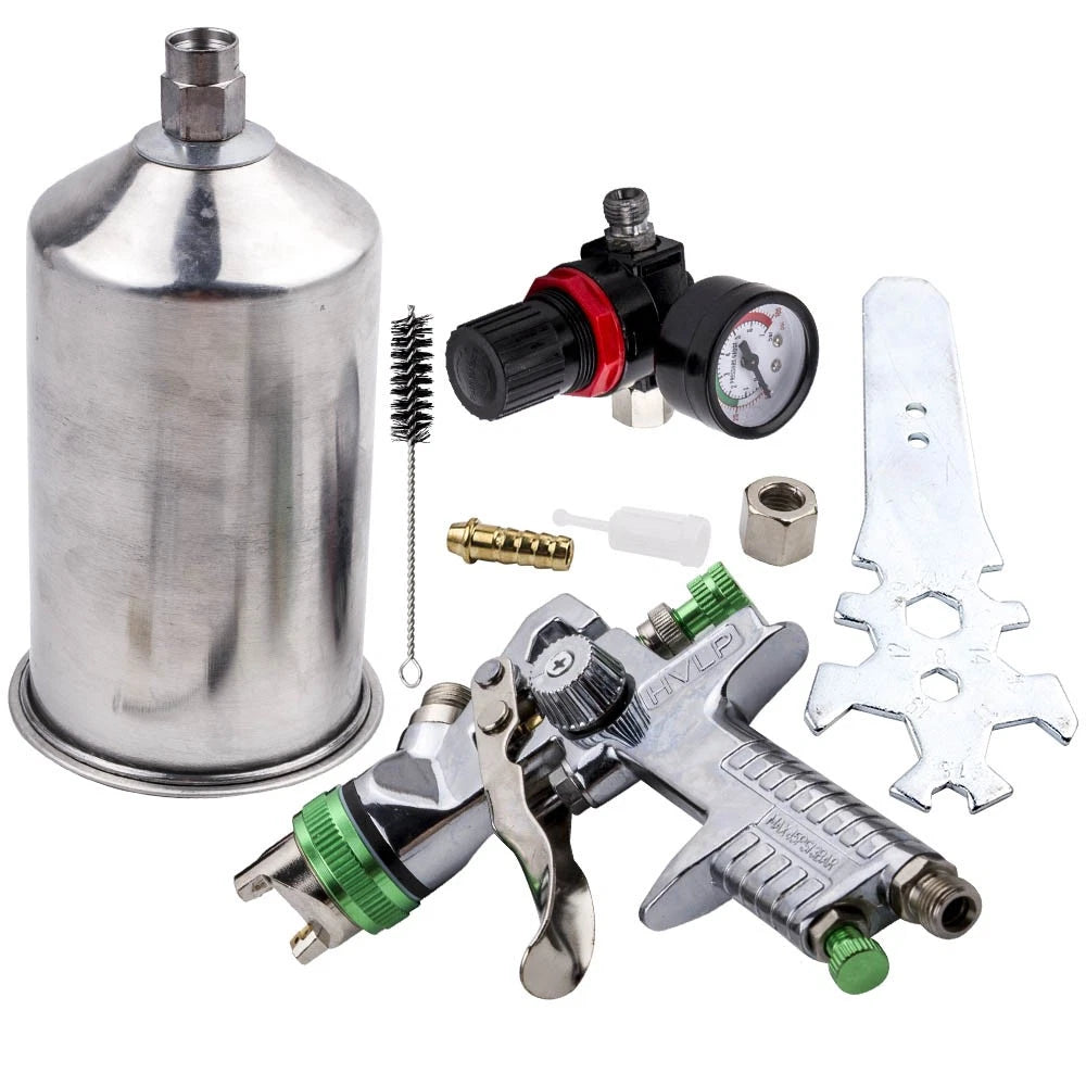 2.5mm HVLP Air Spray Gun Kit for Universal Use (Regulator Gauge Included)