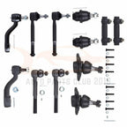 12Pcs Front Ball Joints Idler Pitman Arm Tie Rod for Chevrolet K2500 (1995–2000)