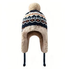 Knit Beanie with Fleece Lined Ear Flaps for Cold Weather