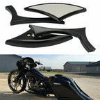 Set of 2 Black 8mm 10mm CNC Blade Rearview Side Mirrors for Motorcycle