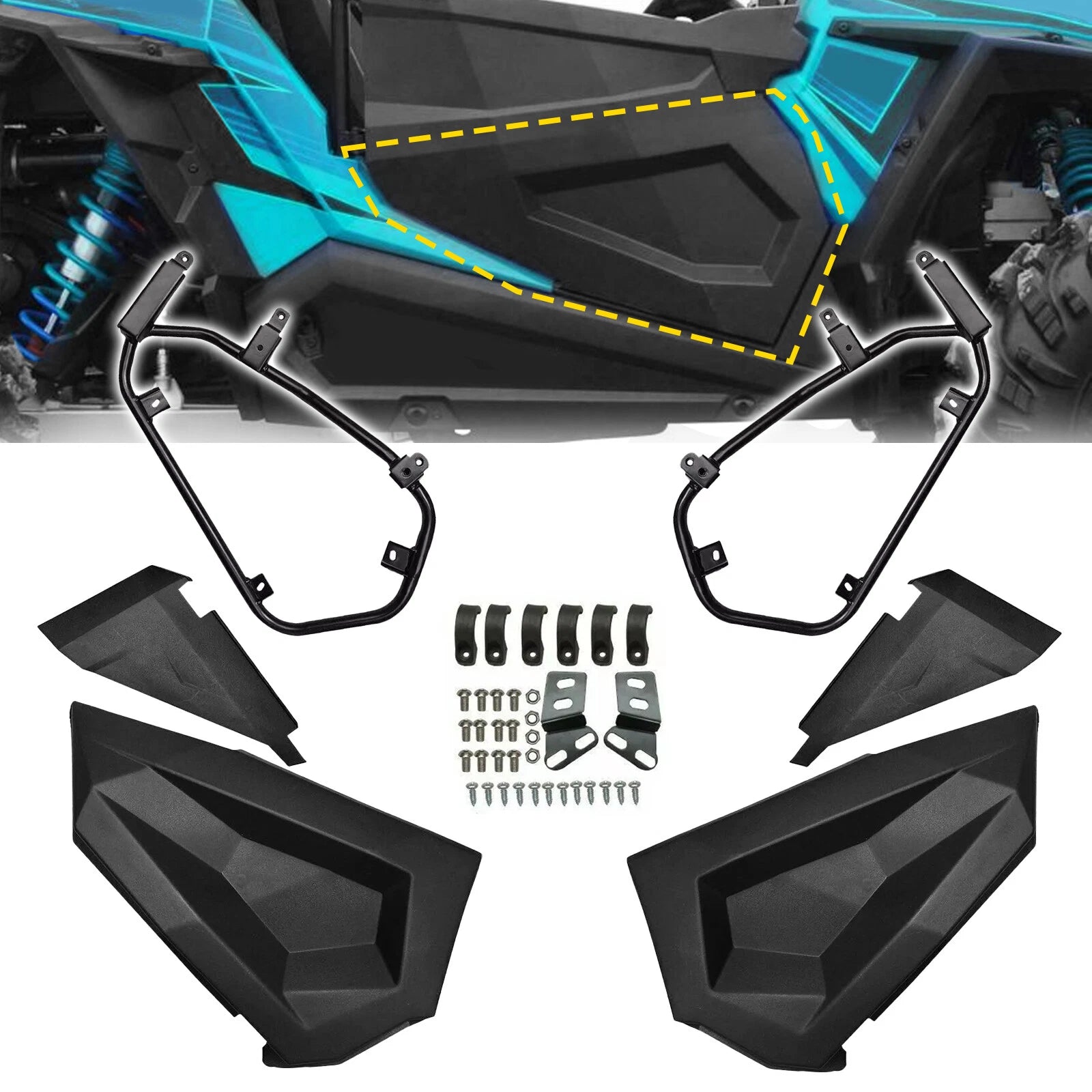 Lower Door Panel Inserts Kit for Polaris RZR 900 1000 XP S Turbo (2014–2023)