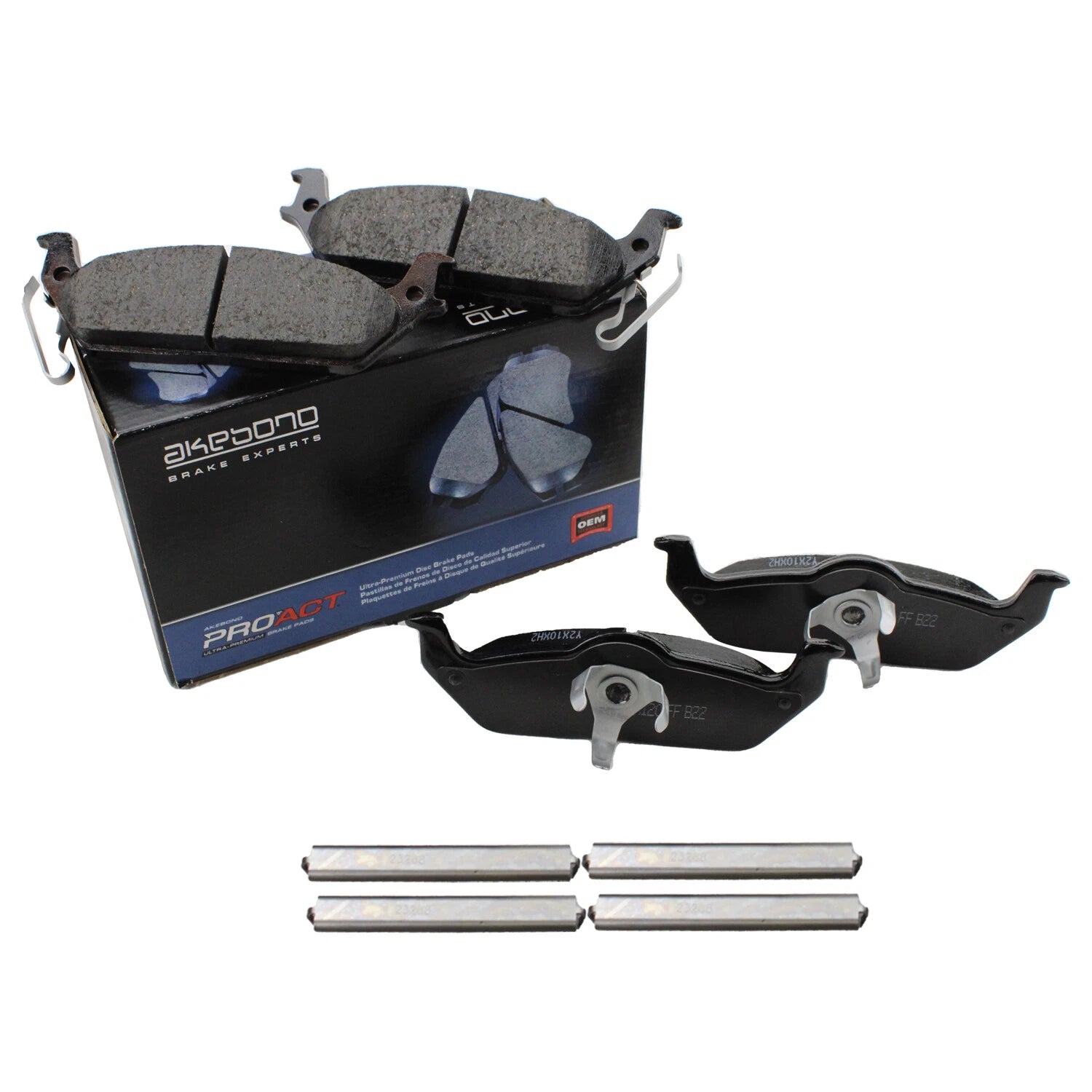 Set of 4 Akebono ProACT Rear Ceramic Disc Brake Pads for Ford F-150, Lincoln Mark LT (2004–2008)