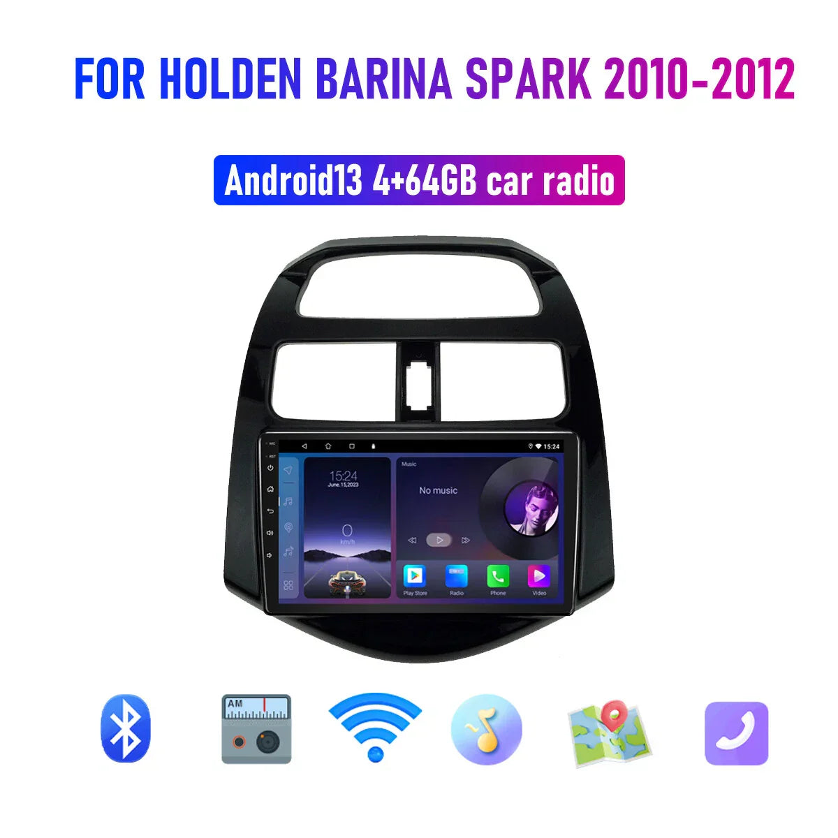 4+64GB GPS Wireless CarPlay Android Auto Cam for Holden Barina Spark (2010-2012)