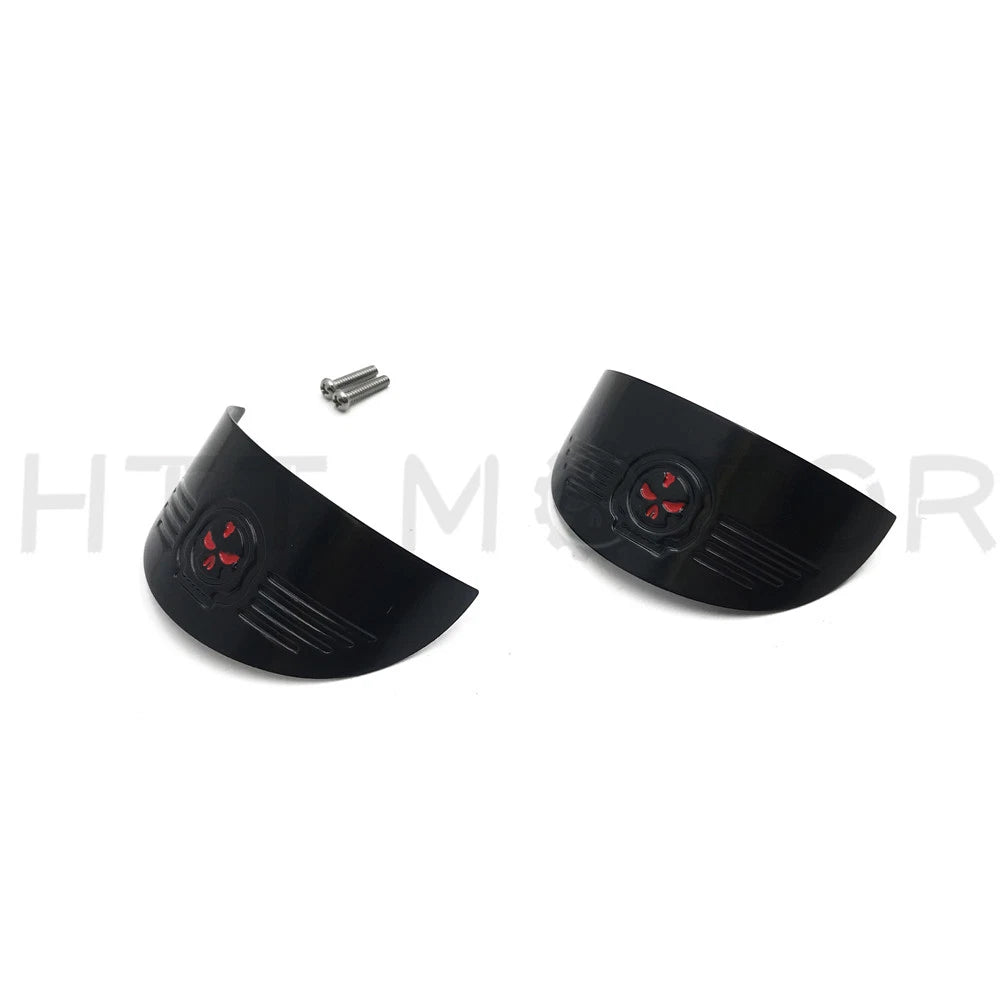 Skull Rear Turn Signal Visors for Harley FLST (1986–1990), FLHR (1994–2017), FLHT (1986–2009) Black