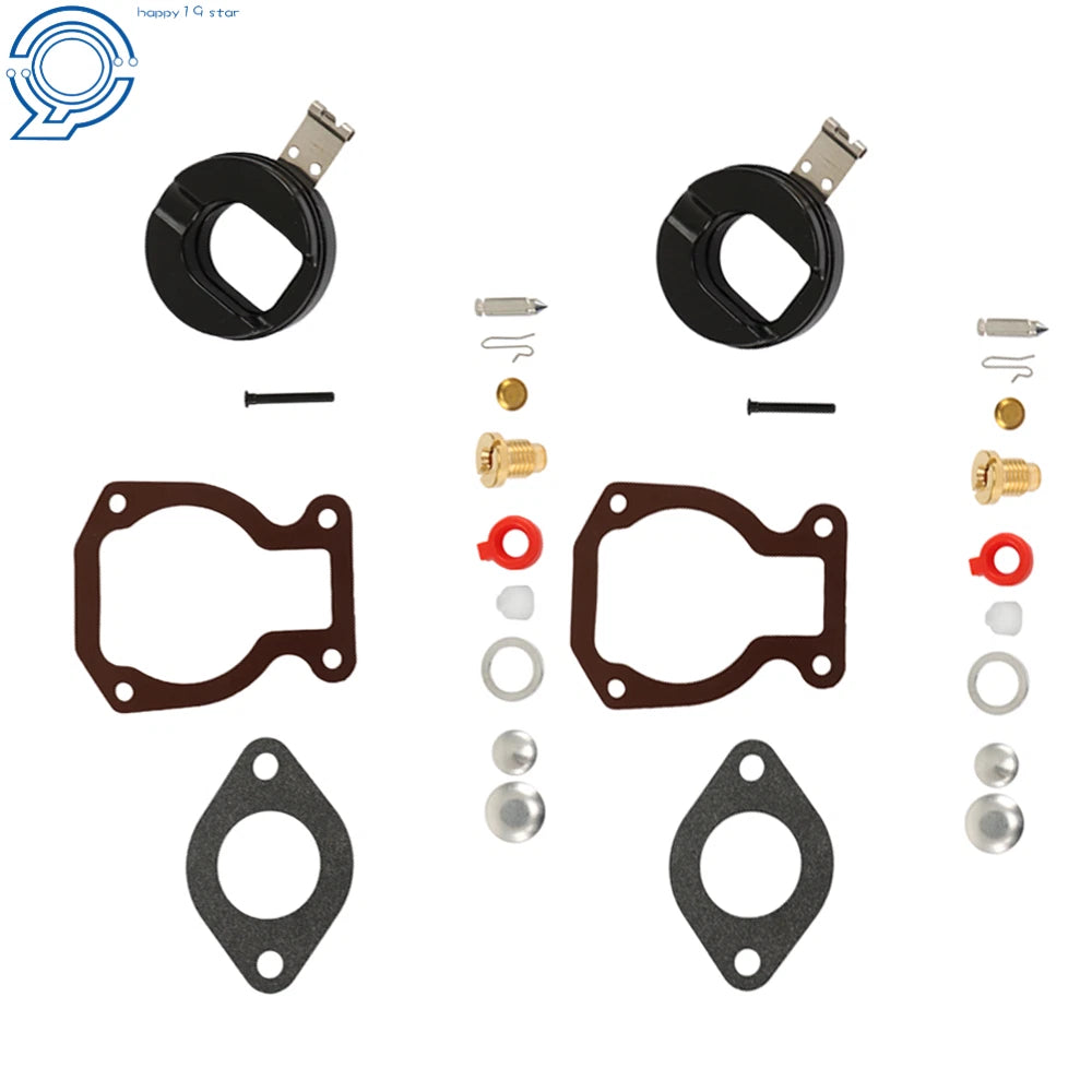 2 Carburetor Kits with Float for Johnson Evinrude 9.9HP (1974–1988)