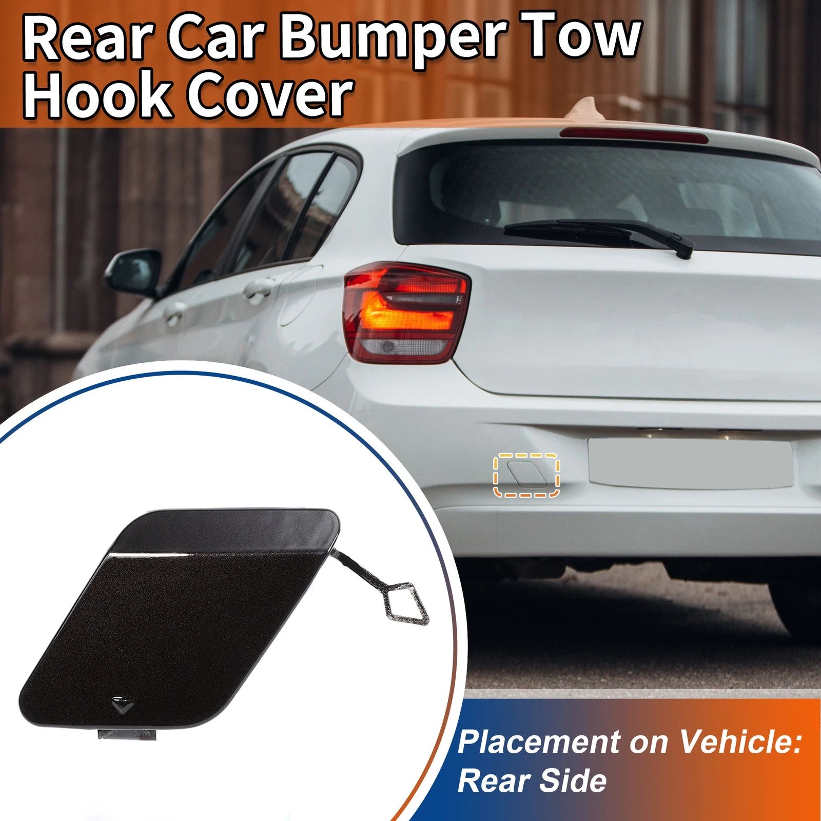 Rear Car Bumper Tow Hook Cover for BMW (No. 51120038888) (Sparkling Brown Metallic)