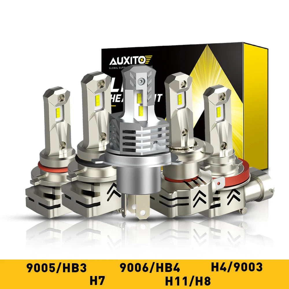 Set of 4 AUXITO H11 H8 9006 9005 H4 9003 LED Headlight Bulbs