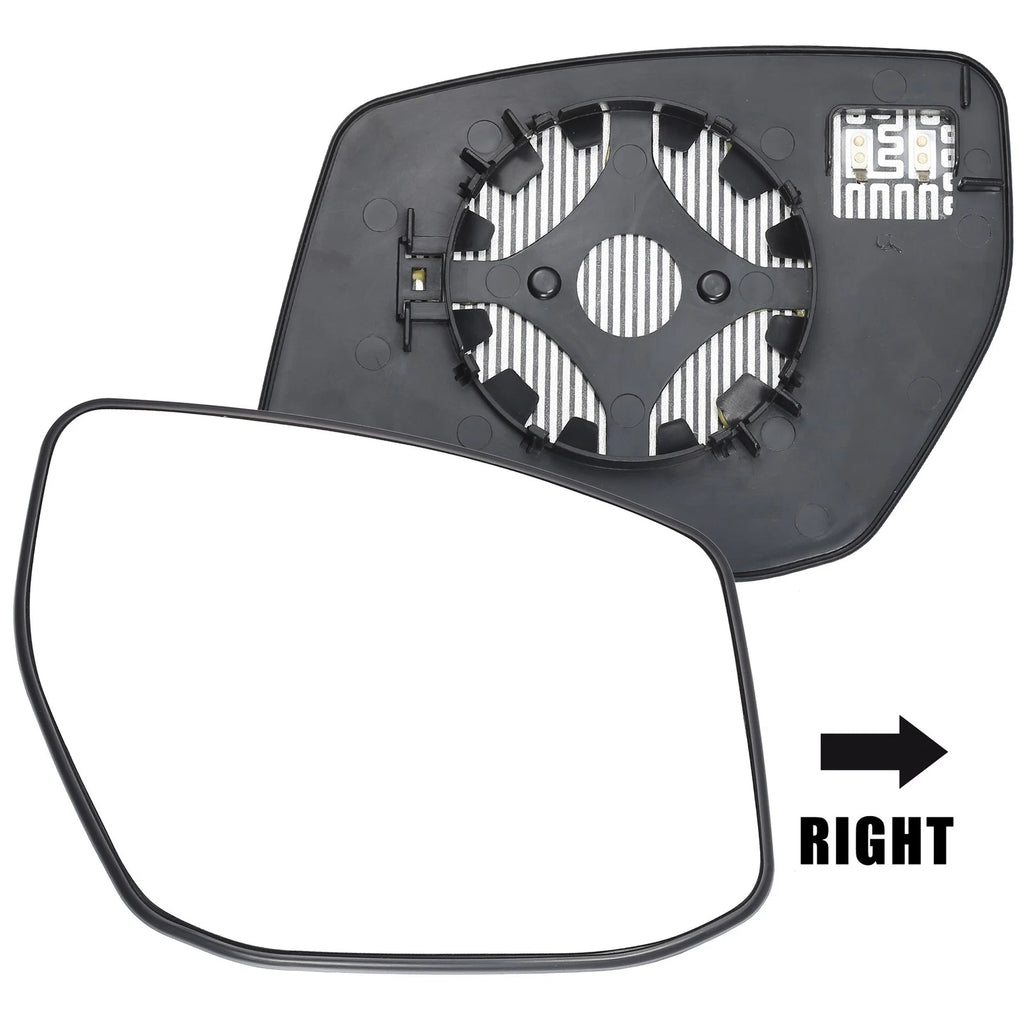 Right Side Heated Mirror Glass with Backing Plate for Nissan Sentra Altima (2013–2019)