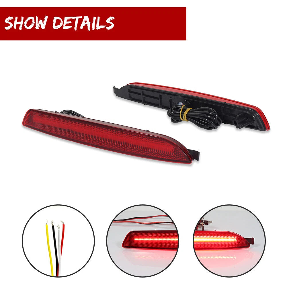 Red LED Rear Bumper Reflector Tail Lights for Kia Sorento (2011–2013)