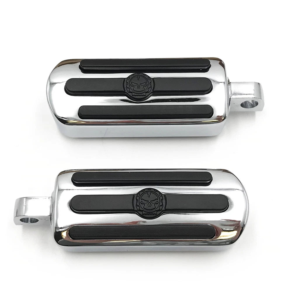Chrome Gear Skull Footpeg Footrest for Harley V Rod Muscle Tri Glide (1984–2018)