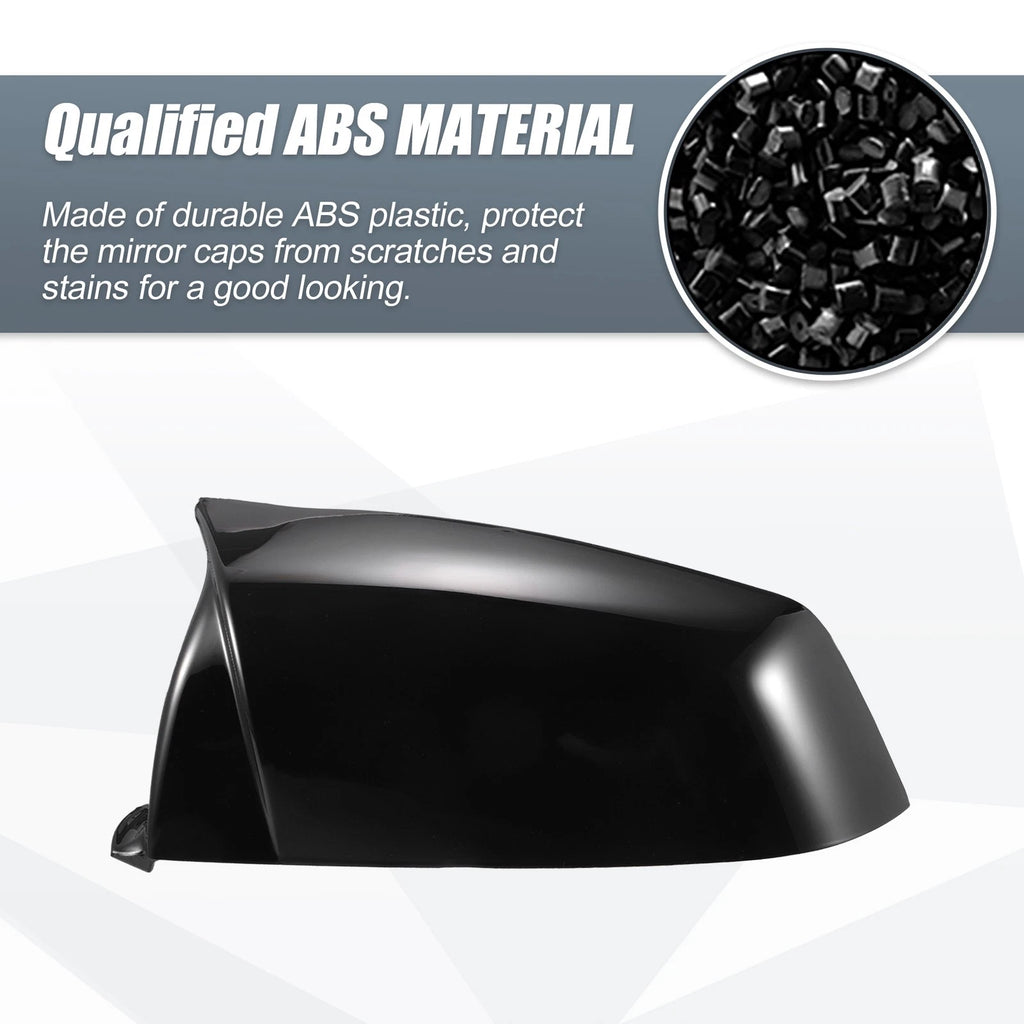 Pair Rearview Mirror Cover Cap Gloss Black for BMW 5 6 7 Series (F01 F02 F03)