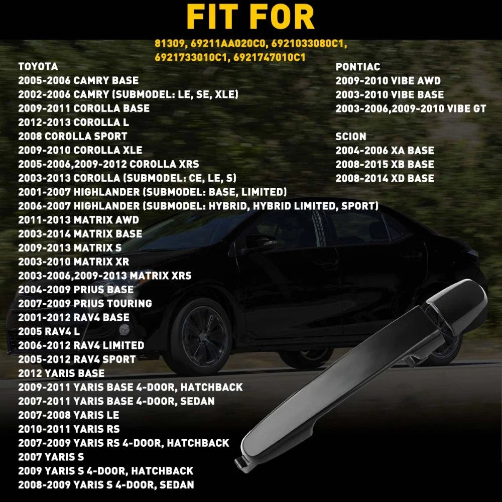 Outside Door Handle for Toyota Corolla (2003–2013) Left/Right Rear